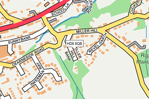 HD8 8QB map - OS OpenMap – Local (Ordnance Survey)