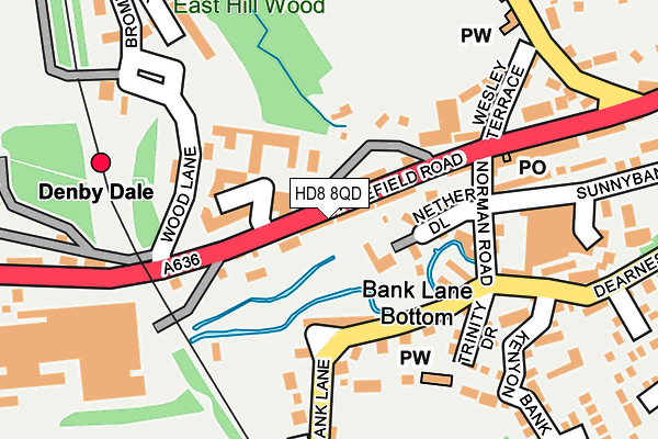 HD8 8QD map - OS OpenMap – Local (Ordnance Survey)