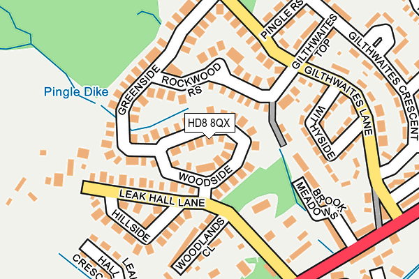 HD8 8QX map - OS OpenMap – Local (Ordnance Survey)