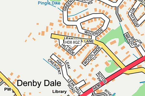 HD8 8QZ map - OS OpenMap – Local (Ordnance Survey)