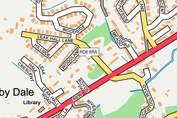 HD8 8RA map - OS OpenMap – Local (Ordnance Survey)