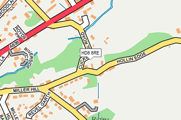 HD8 8RE map - OS OpenMap – Local (Ordnance Survey)