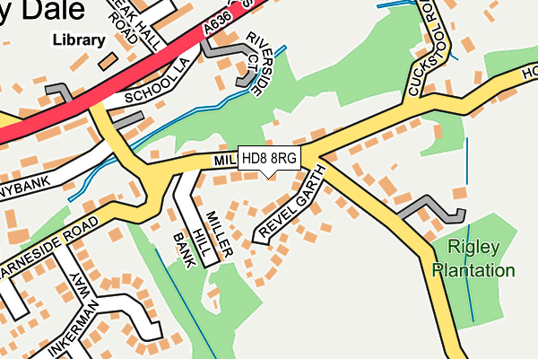 HD8 8RG map - OS OpenMap – Local (Ordnance Survey)