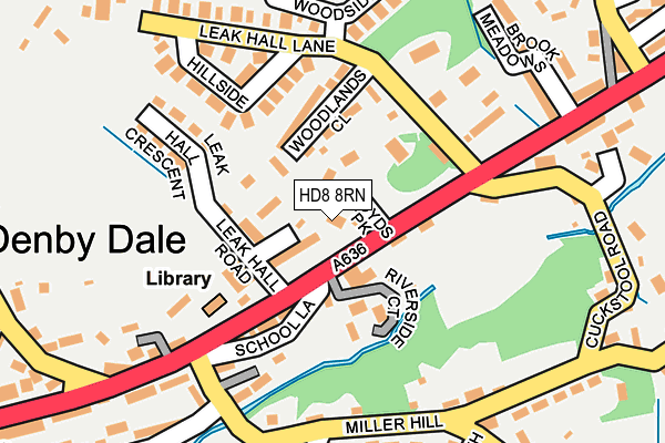 HD8 8RN map - OS OpenMap – Local (Ordnance Survey)