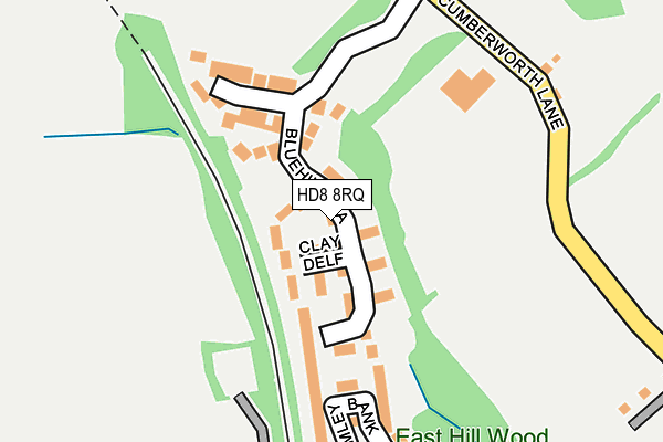 HD8 8RQ map - OS OpenMap – Local (Ordnance Survey)