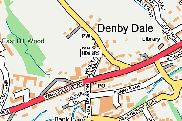 HD8 8RS map - OS OpenMap – Local (Ordnance Survey)