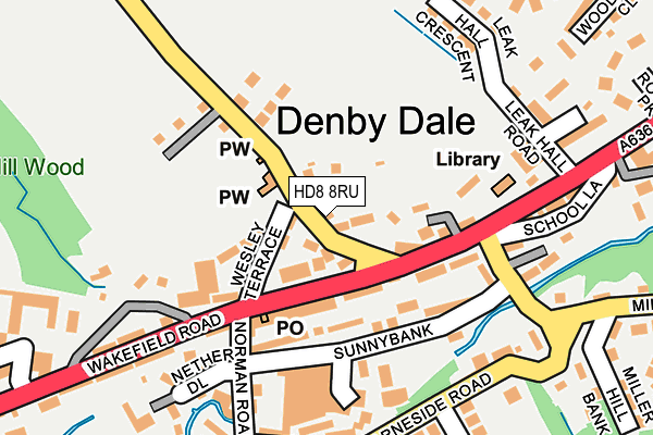 HD8 8RU map - OS OpenMap – Local (Ordnance Survey)