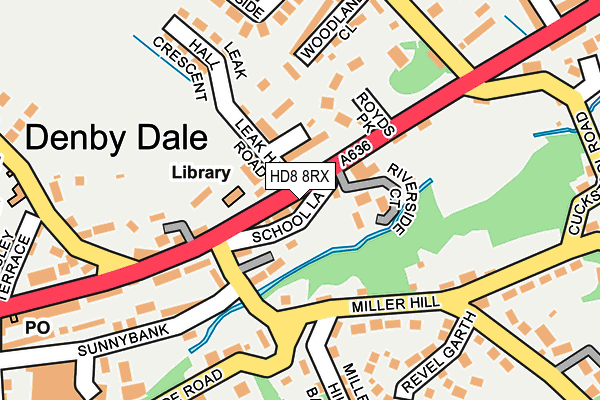 HD8 8RX map - OS OpenMap – Local (Ordnance Survey)