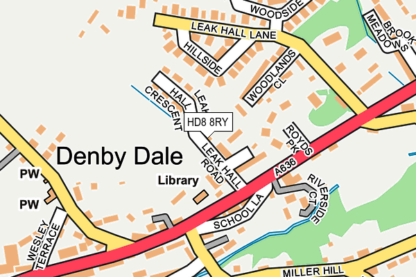 HD8 8RY map - OS OpenMap – Local (Ordnance Survey)