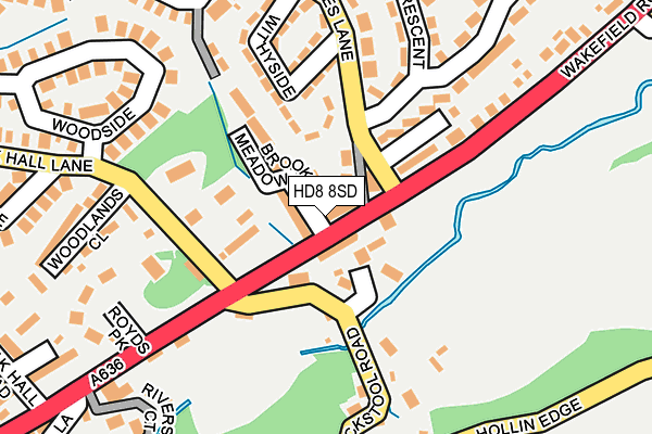 HD8 8SD map - OS OpenMap – Local (Ordnance Survey)