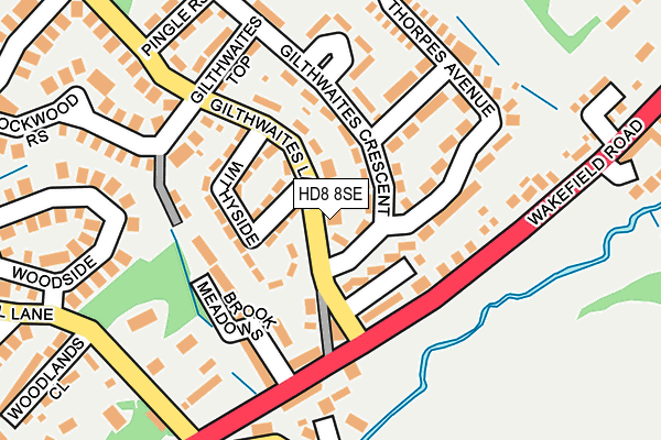 HD8 8SE map - OS OpenMap – Local (Ordnance Survey)