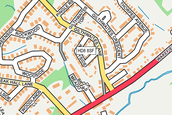 HD8 8SF map - OS OpenMap – Local (Ordnance Survey)