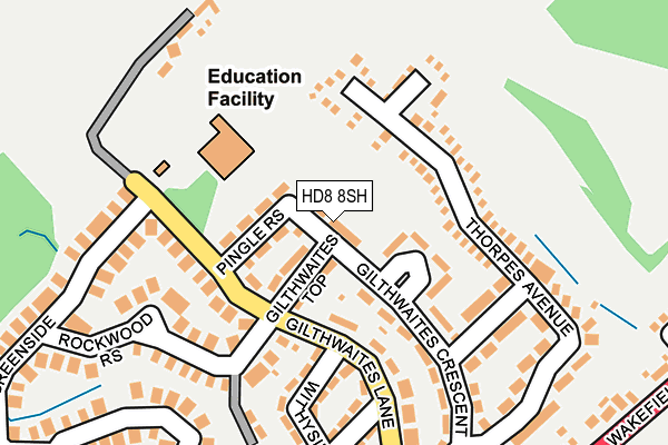 HD8 8SH map - OS OpenMap – Local (Ordnance Survey)