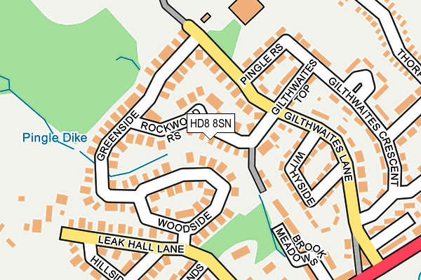 HD8 8SN map - OS OpenMap – Local (Ordnance Survey)