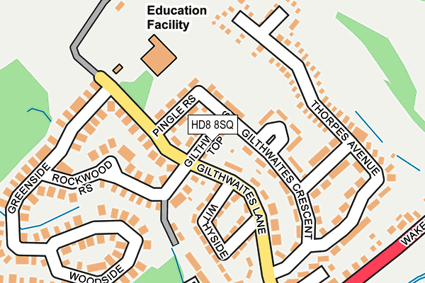 HD8 8SQ map - OS OpenMap – Local (Ordnance Survey)