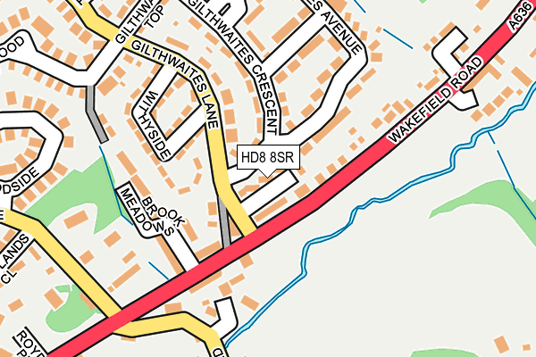 HD8 8SR map - OS OpenMap – Local (Ordnance Survey)