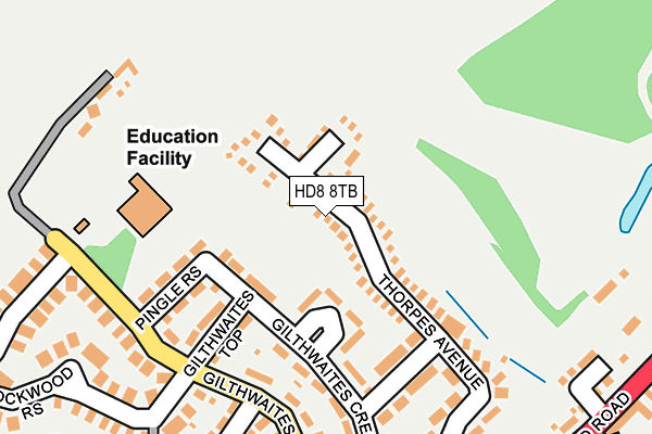 HD8 8TB map - OS OpenMap – Local (Ordnance Survey)