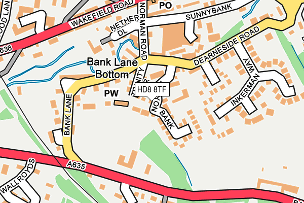 HD8 8TF map - OS OpenMap – Local (Ordnance Survey)