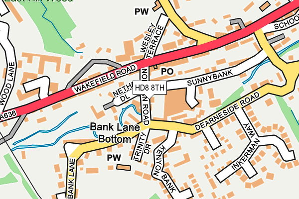 HD8 8TH map - OS OpenMap – Local (Ordnance Survey)