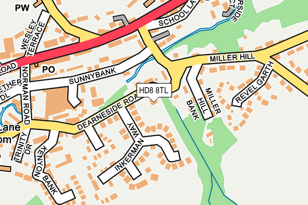 HD8 8TL map - OS OpenMap – Local (Ordnance Survey)