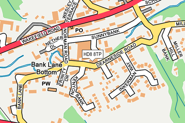 HD8 8TP map - OS OpenMap – Local (Ordnance Survey)