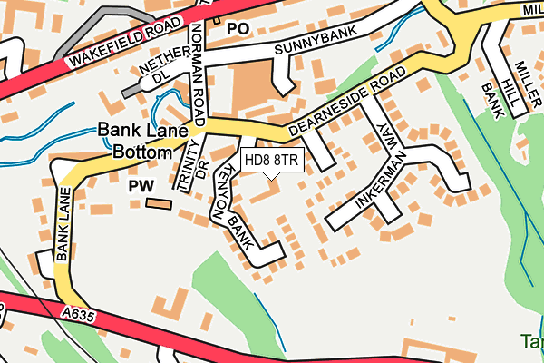 HD8 8TR map - OS OpenMap – Local (Ordnance Survey)