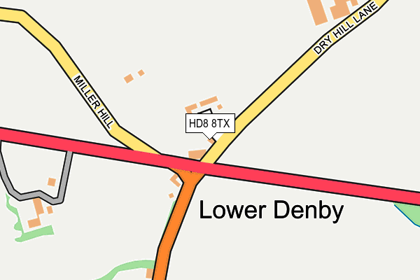 HD8 8TX map - OS OpenMap – Local (Ordnance Survey)