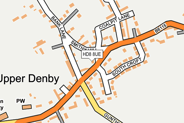 HD8 8UE map - OS OpenMap – Local (Ordnance Survey)