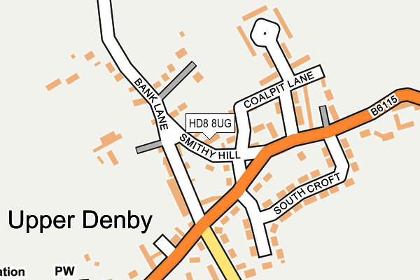 HD8 8UG map - OS OpenMap – Local (Ordnance Survey)