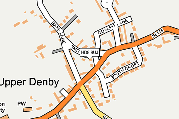 HD8 8UJ map - OS OpenMap – Local (Ordnance Survey)