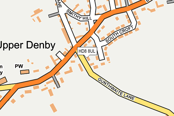 HD8 8UL map - OS OpenMap – Local (Ordnance Survey)