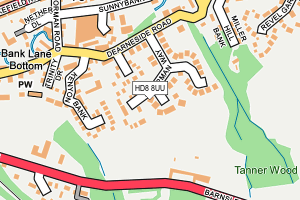 HD8 8UU map - OS OpenMap – Local (Ordnance Survey)