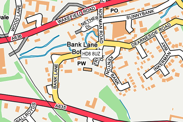 HD8 8UZ map - OS OpenMap – Local (Ordnance Survey)