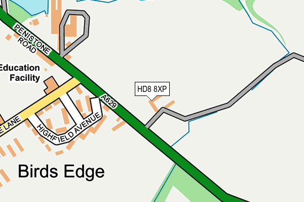 HD8 8XP map - OS OpenMap – Local (Ordnance Survey)