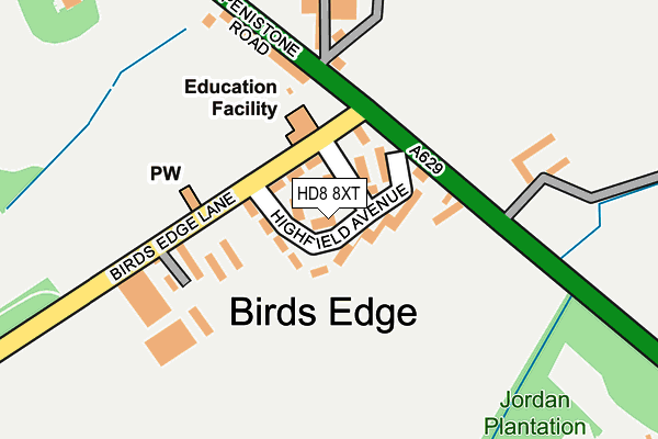 HD8 8XT map - OS OpenMap – Local (Ordnance Survey)