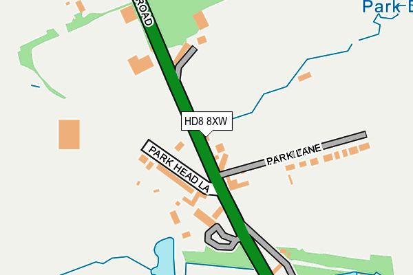 HD8 8XW map - OS OpenMap – Local (Ordnance Survey)