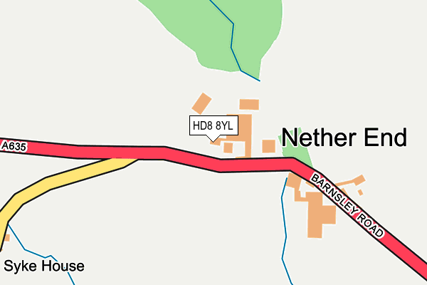 HD8 8YL map - OS OpenMap – Local (Ordnance Survey)