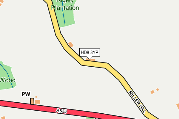 HD8 8YP map - OS OpenMap – Local (Ordnance Survey)