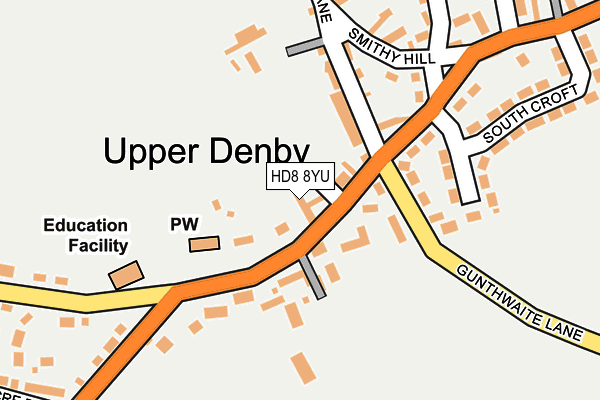 HD8 8YU map - OS OpenMap – Local (Ordnance Survey)