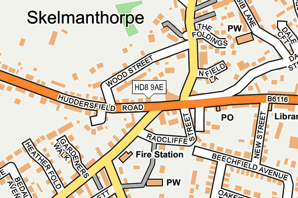 HD8 9AE map - OS OpenMap – Local (Ordnance Survey)