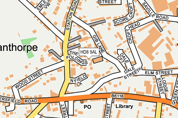 HD8 9AL map - OS OpenMap – Local (Ordnance Survey)