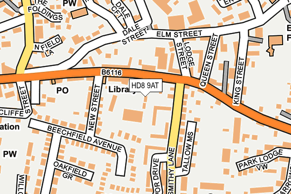 HD8 9AT map - OS OpenMap – Local (Ordnance Survey)