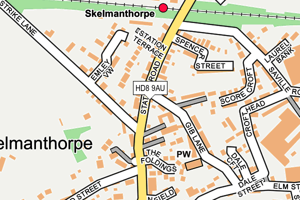 HD8 9AU map - OS OpenMap – Local (Ordnance Survey)