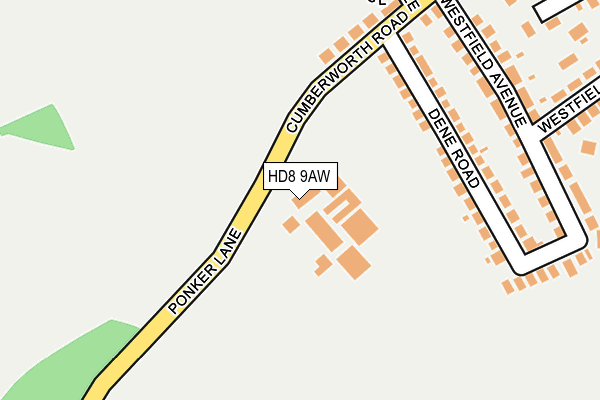 HD8 9AW map - OS OpenMap – Local (Ordnance Survey)