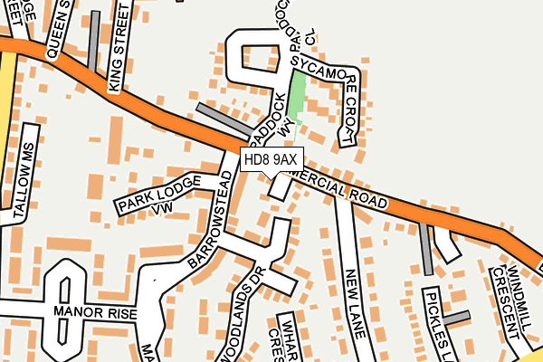 HD8 9AX map - OS OpenMap – Local (Ordnance Survey)