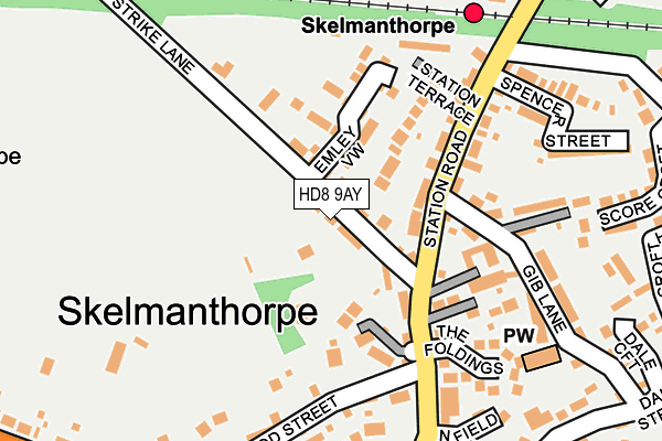 HD8 9AY map - OS OpenMap – Local (Ordnance Survey)