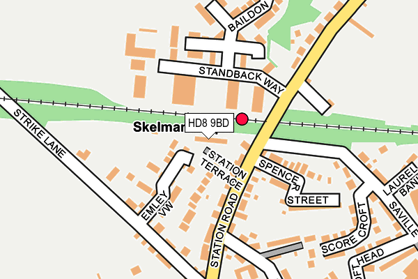 HD8 9BD map - OS OpenMap – Local (Ordnance Survey)