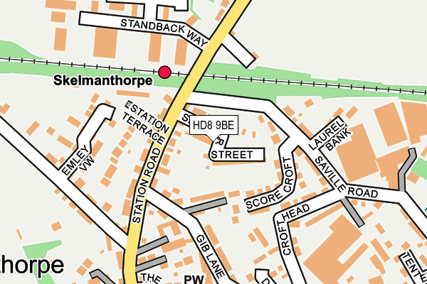 HD8 9BE map - OS OpenMap – Local (Ordnance Survey)