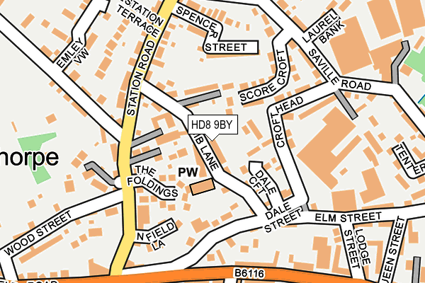 HD8 9BY map - OS OpenMap – Local (Ordnance Survey)