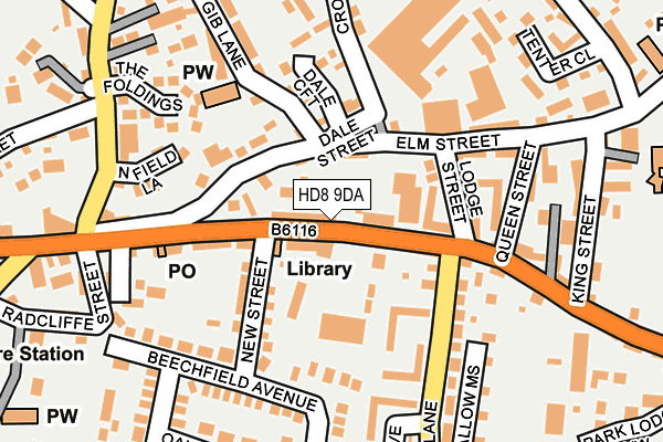 HD8 9DA map - OS OpenMap – Local (Ordnance Survey)